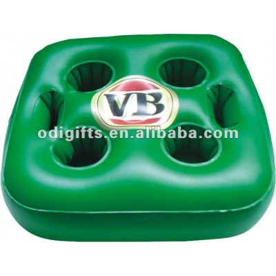 4 holes can holder PVC air beer holder inflatable air tray floating tray