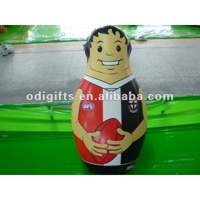 PVC inflatable punching toy inflatable football player bop bag inflated rugby player punching bag